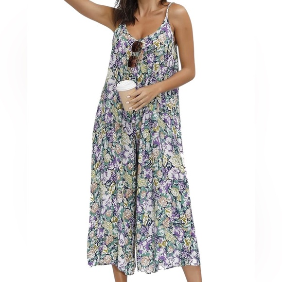 Buenos Ninos Large Floral Jumpsuit One Piece Y1 - Picture 1 of 7